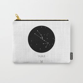 Taurus Minimal  #4 Carry-All Pouch | Moon, Valeria Art, Sign, Night Sky, Zodiacal, Meditation, Line, Zodiac Signs, Planet, Black And White 