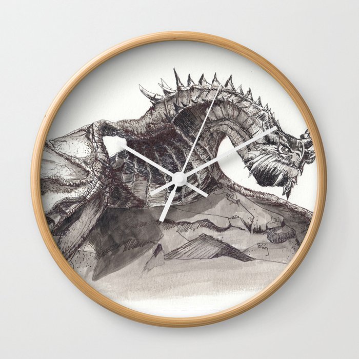 Paarthurnax From Skyrim Skyrim Dragon Fantasy Art Wall Clock By Terryganeyart