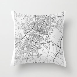 Austin Texas city map Throw Pillow