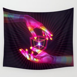 Psychedelic Energy Hands 6 (GIF) Wall Tapestry