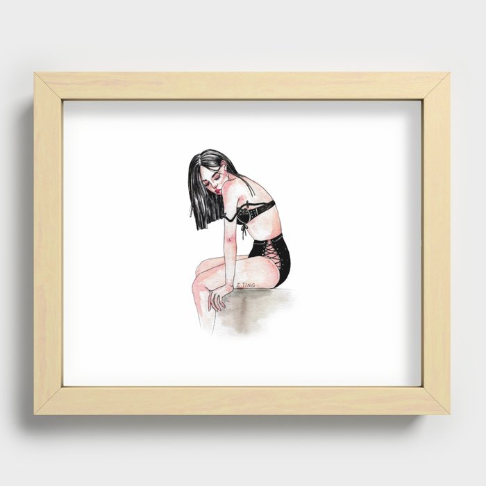 #GIRL WITH LINGERIE Recessed Framed Print