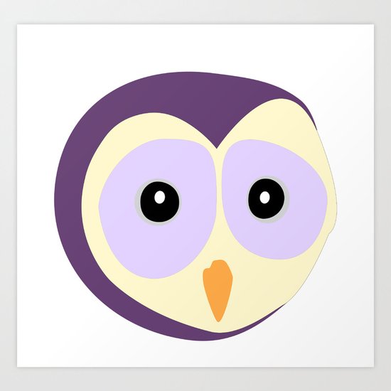 Owl Indigo Art Print