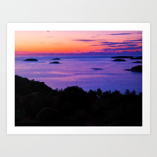 Sunset at sea Art Print