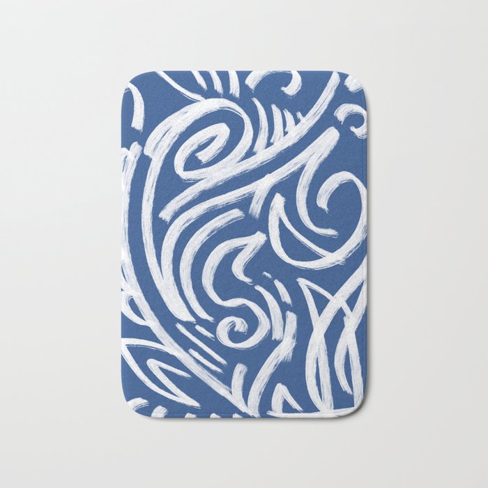 Cool Tribe of Water Abstract Pattern Bath Mat