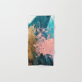 Coral Reef [1]: colorful abstract in blue, teal, gold, and pink Hand & Bath Towel