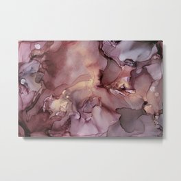 Ink Swirls Painting Lavender Plum Gold Flow Metal Print | Flowing, Clouds, Plum, Ethereal, Nature, Pattern, Flow, Texture, Watercolor, Abstract 