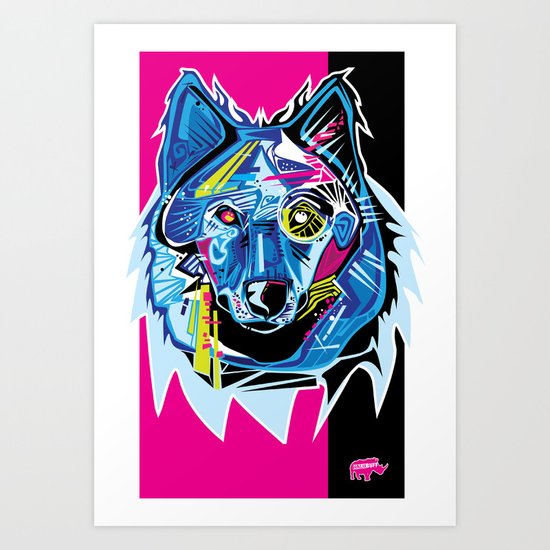 Lazer Wolf Art Print