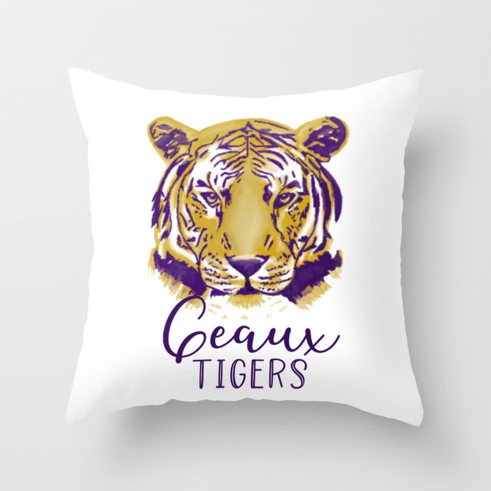 Geaux Tigers Throw Pillow