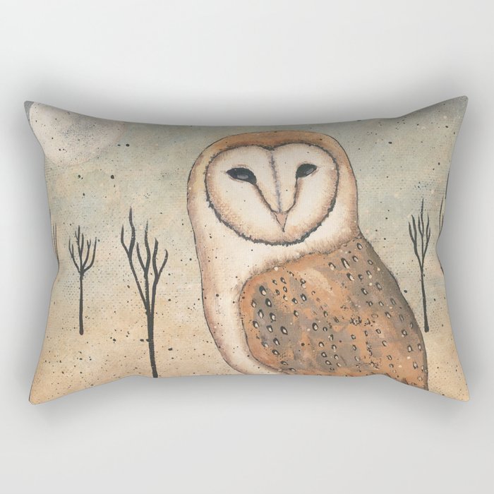 Barn Owl by Donna Atkins Rectangular Pillow