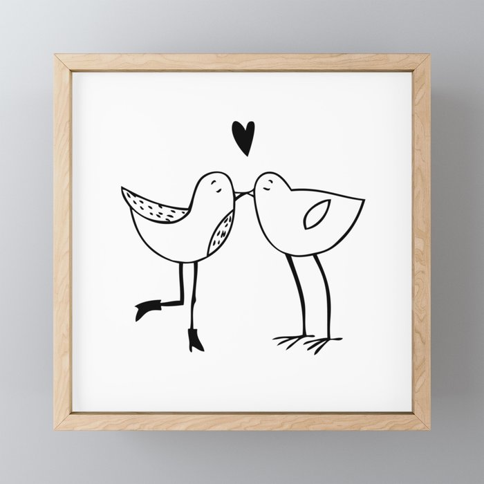 wedding birds Framed Mini Art Print