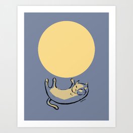 Full Moon Cat Art Print