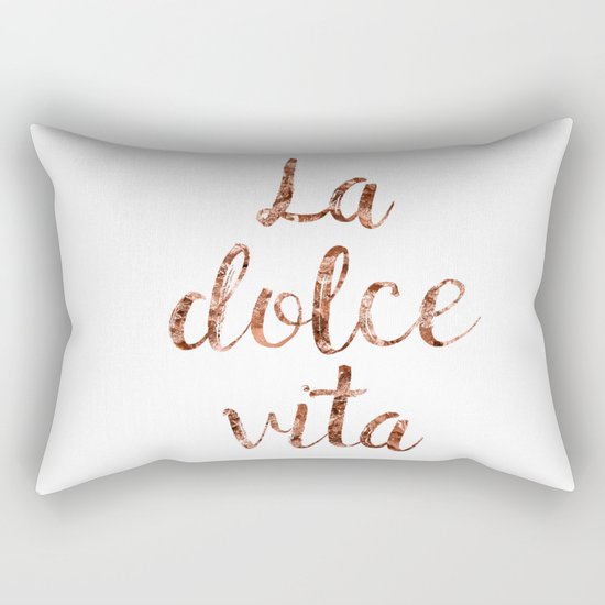 Rose gold La Dolce Vita Rectangular Pillow