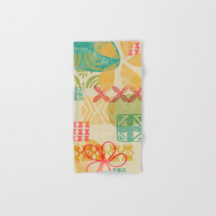 Modern 50s Tiki Party Throwback pattern Beige Hand & Bath Towel