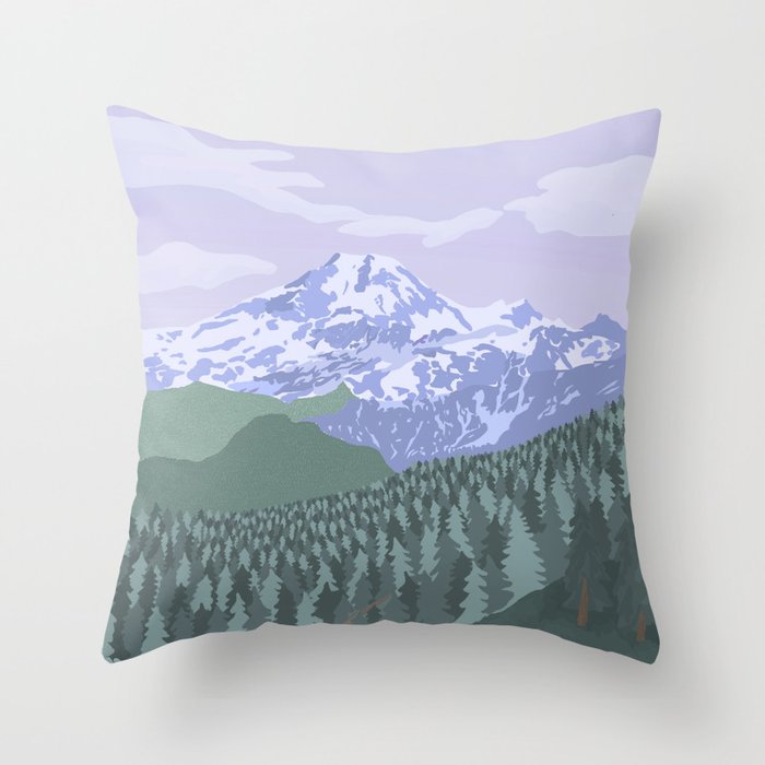 Mount Baker National Forest, Washington State, National Park Throw Pillow