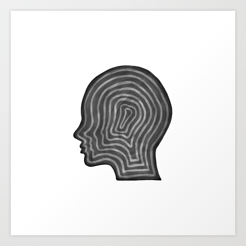Abstract Head Profile Art Print By Bigmomentsdesign Society6