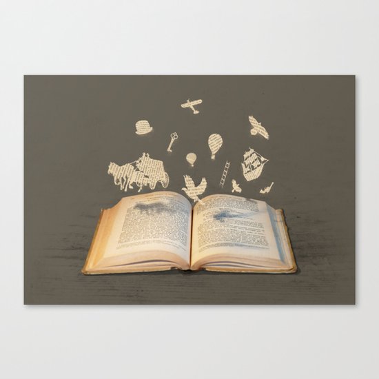 Words Take Flight (on Grey) Canvas Print