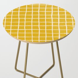 Yellow Checkered Grid Side Table