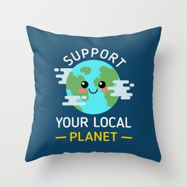 Support Your Local Planet Throw Pillow