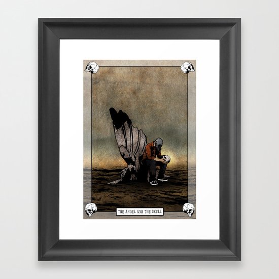 The Angel And The Skull Framed Art Print