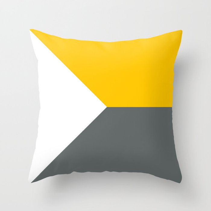 yellow grey and white throw pillows