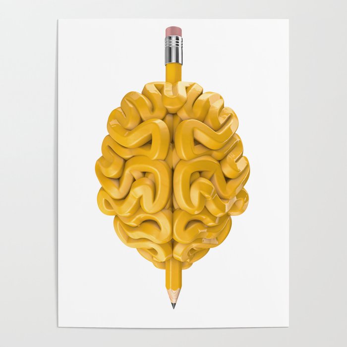 Pencil Brain Poster