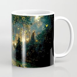 Walking through the fairy forest Coffee Mug | Magic, Landscape, Fairy, Woods, Shadow, Tree, Black, Light, Autumn, Forest 