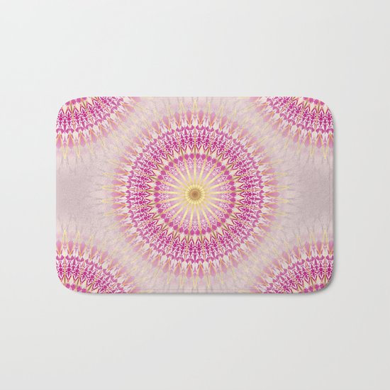Pink Gold Mandala Bath Mat