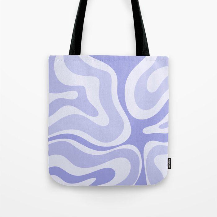 Modern Retro Liquid Swirl Abstract in Light Lavender Purple Tote Bag