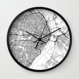 St Louis Map White Wall Clock
