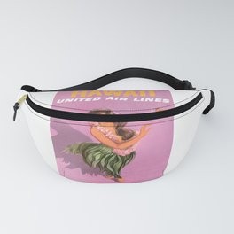 1960 Hawaii Hula Dancer United Airlines Travel Poster Fanny Pack