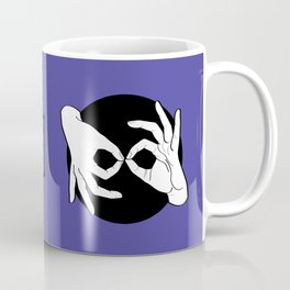 Sign Language (ASL) Interpreter – White on Black 02 Coffee Mug