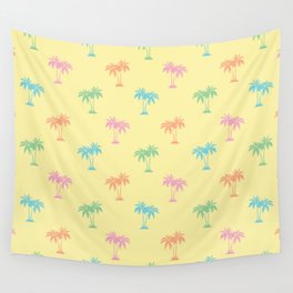 Palm Trees silhouette pattern. Digital Illustration Background Wall Tapestry