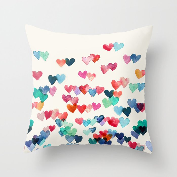 Heart Connections - watercolor painting Throw Pillow