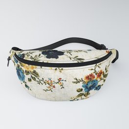 Cream Blue Yellow Floral Fanny Pack