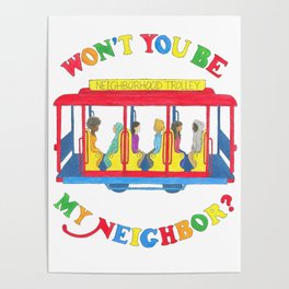 Mister Rogers Neighborhood Trolley Poster