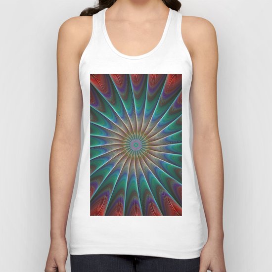 Peacock fractal Unisex Tank Top
