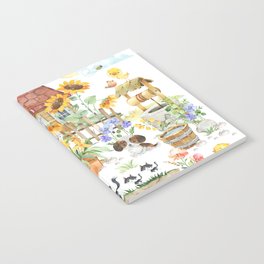 Watercolor Spring Country Cottage Notebook