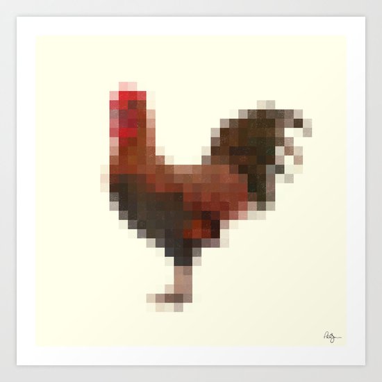 Censored Rooster Art Print