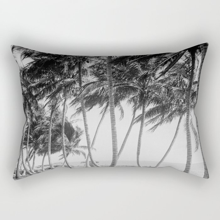 Miami Florida Palm Trees Black and White Vintage Photograph, 1915 Rectangular Pillow