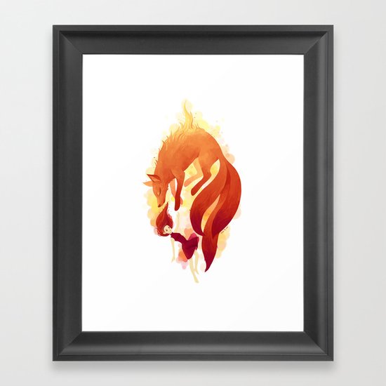 Fire Fox Framed Art Print