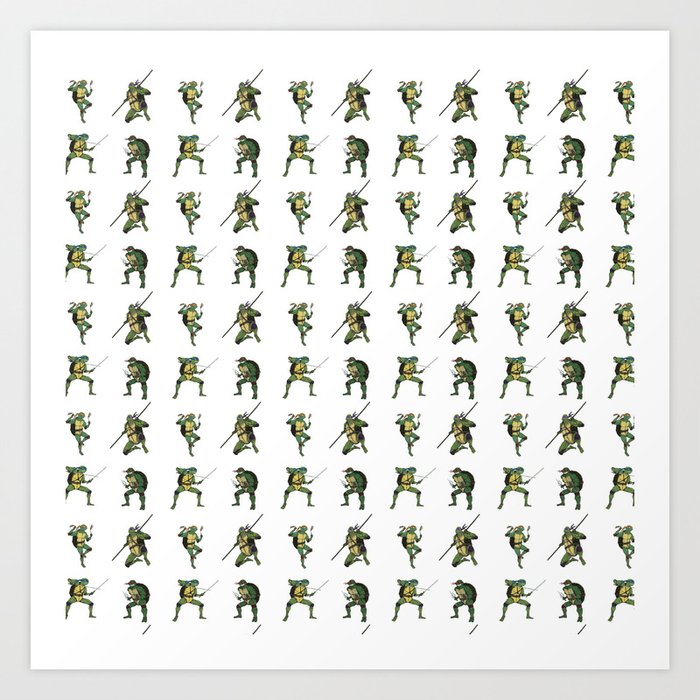 Ninja Turtle Pattern Art Print