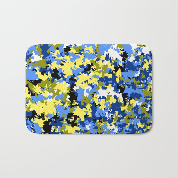 Blue-Yellow camouflage Bath Mat
