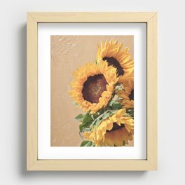 4 Sunflowers Recessed Framed Print