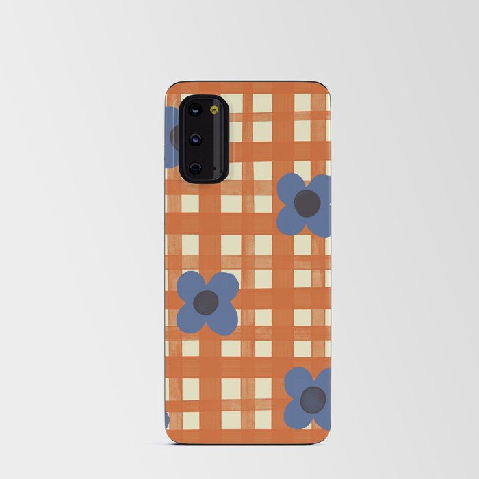 Red floral check pattern Android Card Case