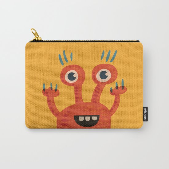 Funny Orange Happy Creature Carry-All Pouch