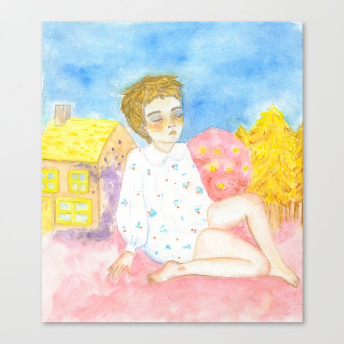 sleeping girl giant Canvas Print