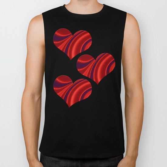 Fractal Heart Trio Biker Tank