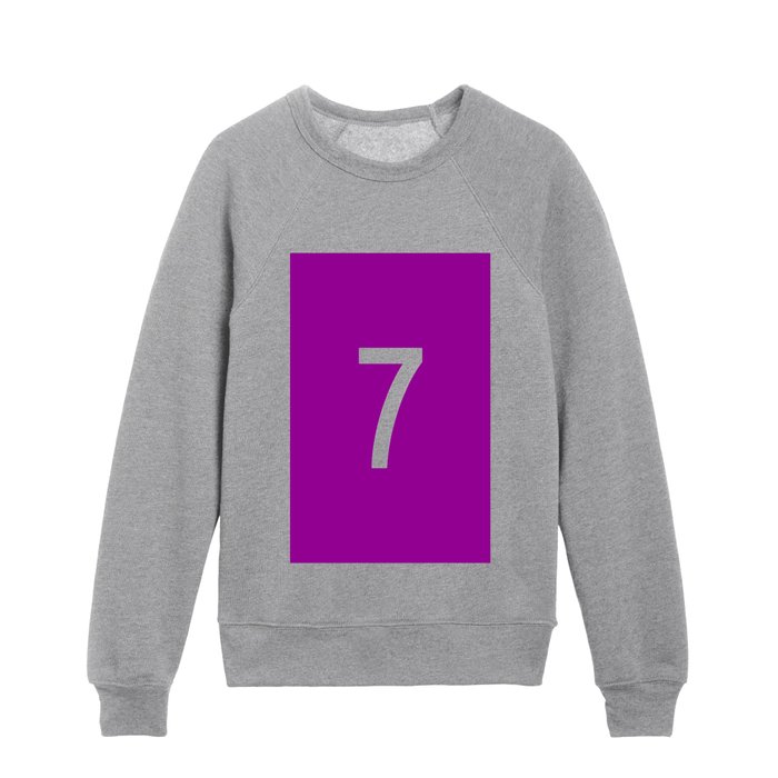 NUMBER 7 (WHITE-PURPLE) Kids Crewneck