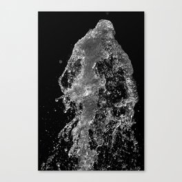 Art with water | Woman liquid shape | Black and White High-speed Photo Canvas Print