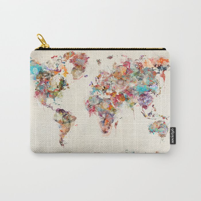 world map watercolor deux Carry-All Pouch